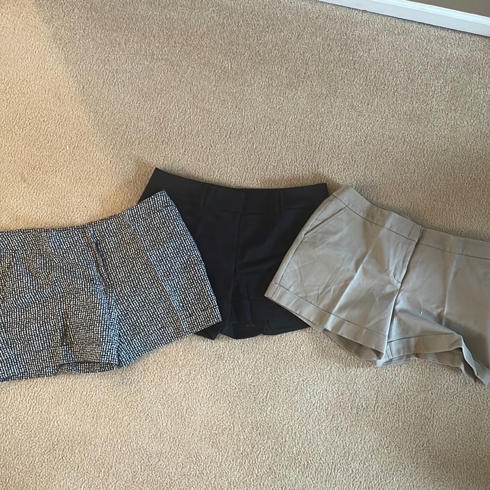 Three pairs of shorts neutral colors